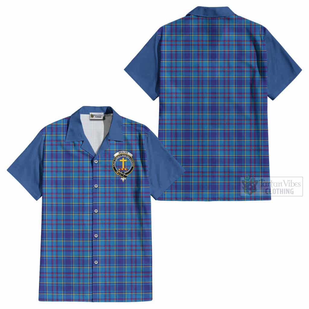 Mercer Tartan Accent Cotton Hawaiian Shirt with Family Crest
