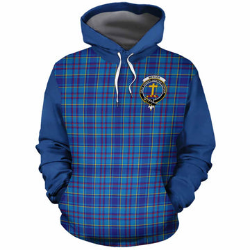 Mercer Tartan Accent Cotton Hoodie with Family Crest
