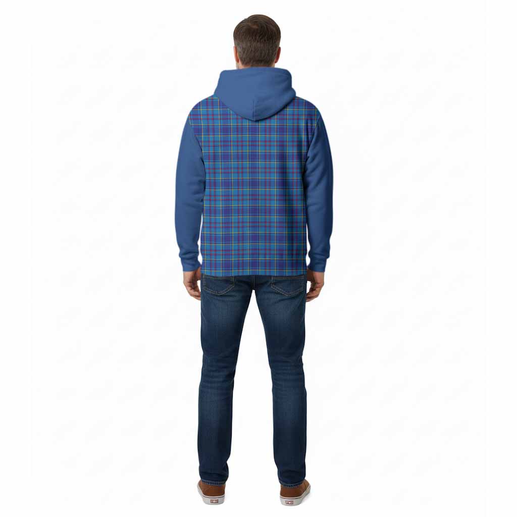 Mercer Tartan Accent Cotton Hoodie with Family Crest