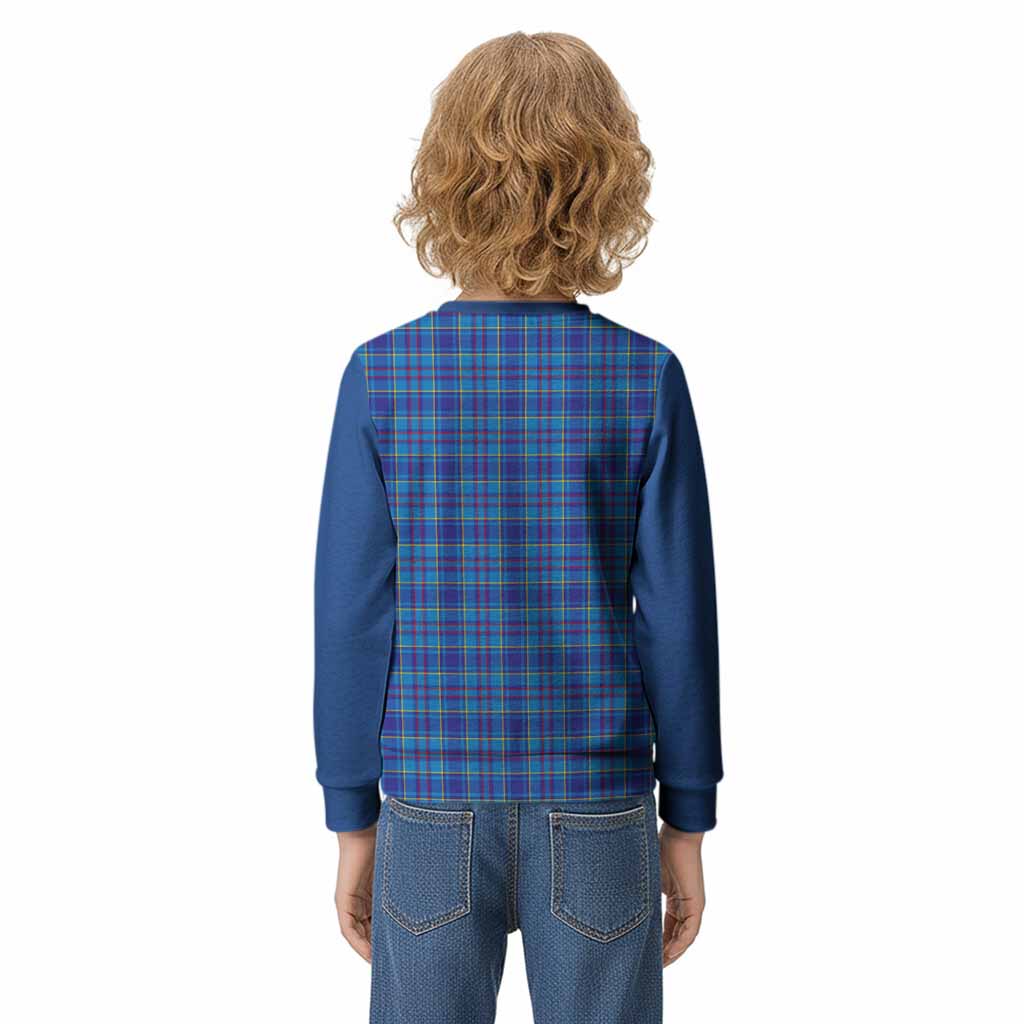 Mercer Tartan Accent Kid Knitted Sweatshirt with Family Crest