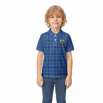 Mercer Tartan Accent Kid Polo Shirt with Family Crest