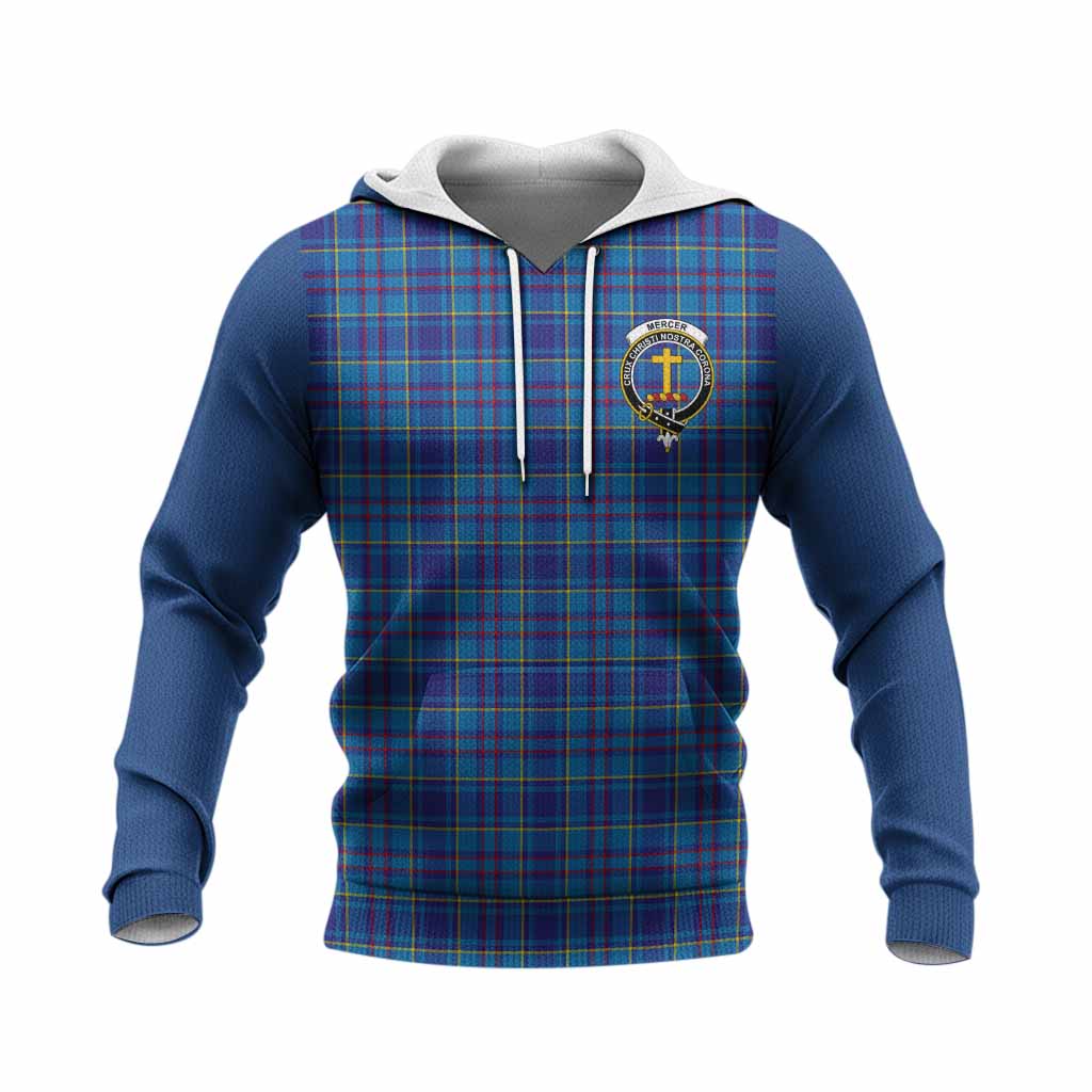 Mercer Tartan Accent Knitted Hoodie with Family Crest