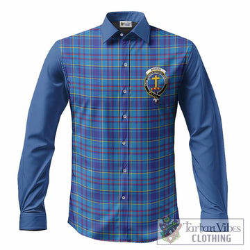 Mercer Tartan Accent Long Sleeve Button Shirts with Family Crest