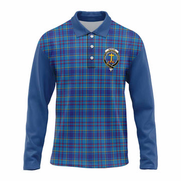 Mercer Tartan Accent Long Sleeve Polo Shirt with Family Crest