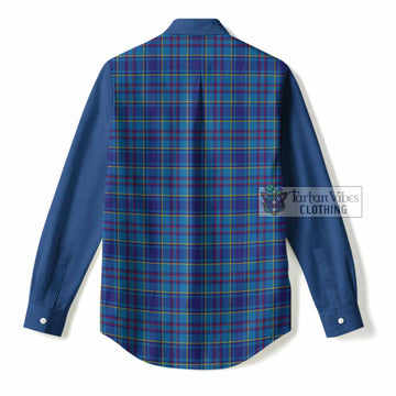 Mercer Tartan Accent Women Casual Shirt with Family Crest