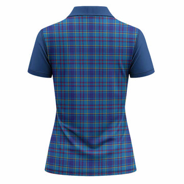 Mercer Tartan Accent Women Polo Shirt with Family Crest