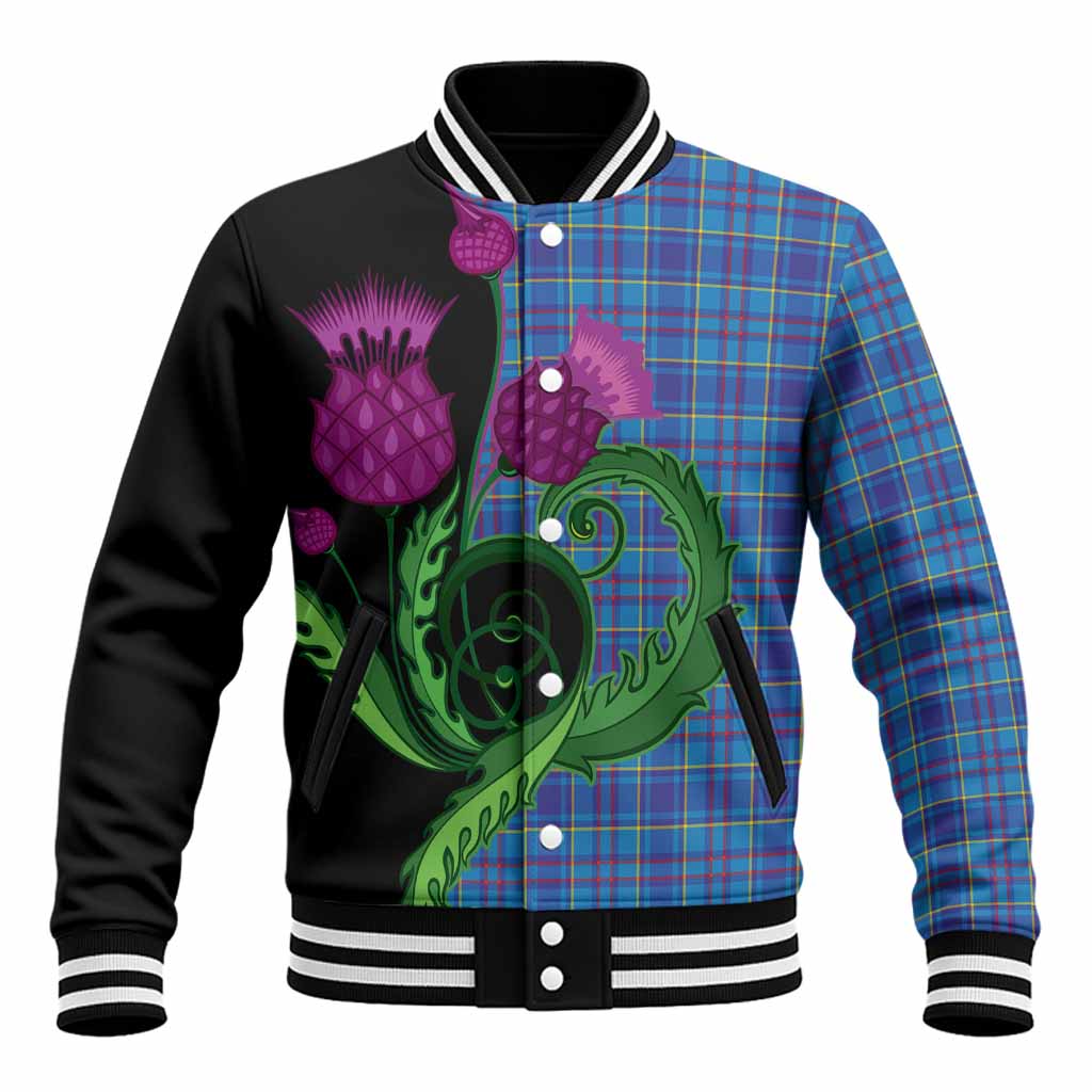 Mercer Tartan Baseball Jacket Traditional Scottish Thistle