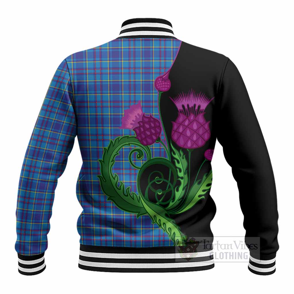 Mercer Tartan Baseball Jacket Traditional Scottish Thistle