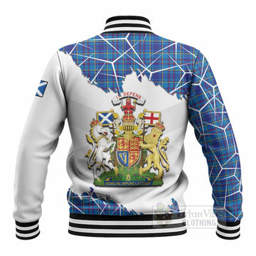 Mercer Tartan Baseball Jacket with Family Crest and Lion Rampant Grunge Style