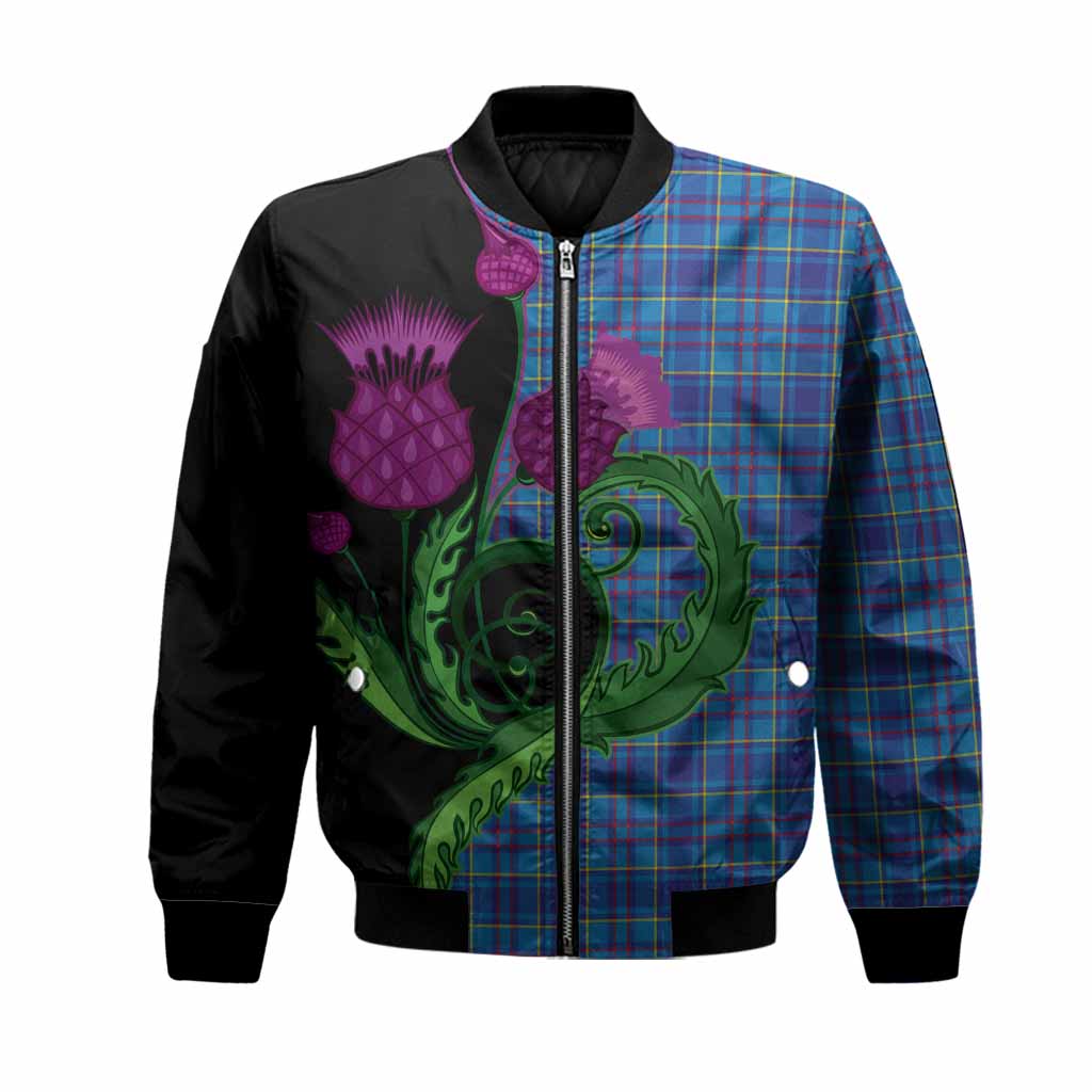 Mercer Tartan Bomber Jacket Traditional Scottish Thistle