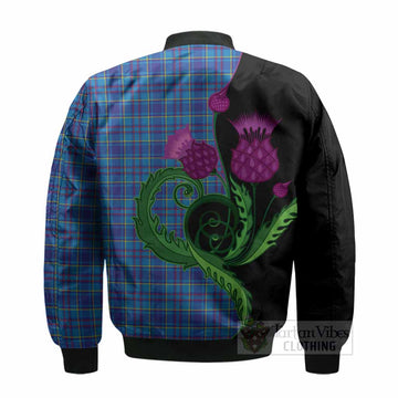 Mercer Tartan Bomber Jacket Traditional Scottish Thistle