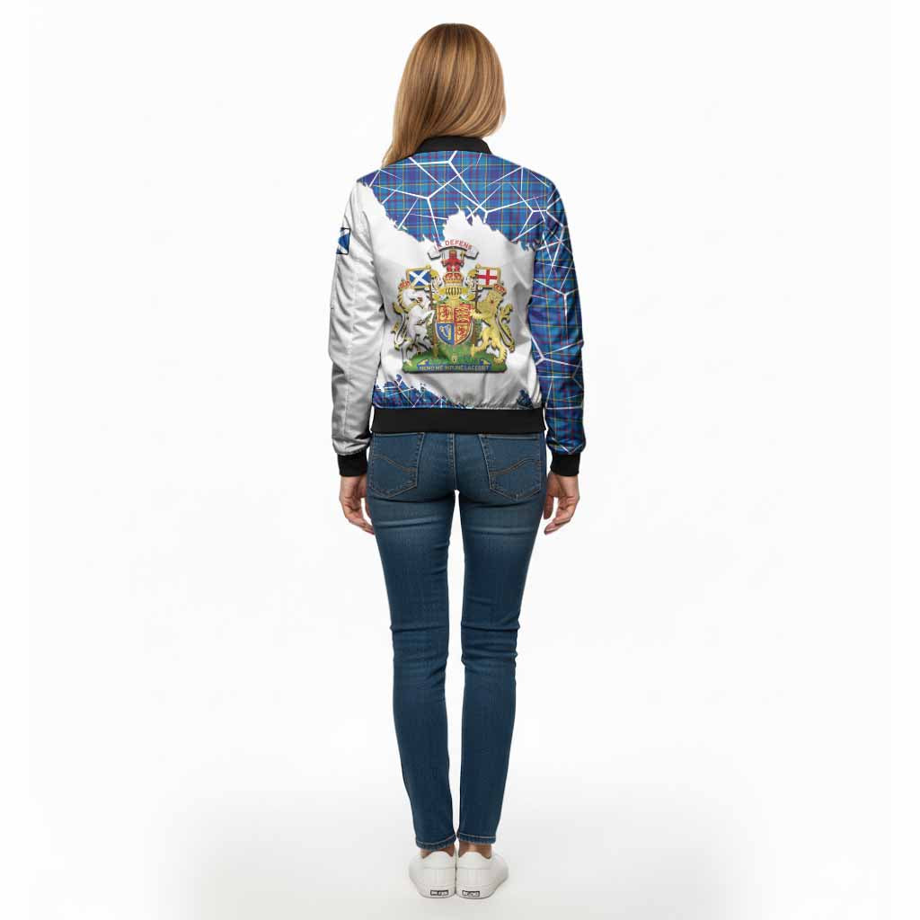 Mercer Tartan Bomber Jacket with Family Crest and Lion Rampant Grunge Style