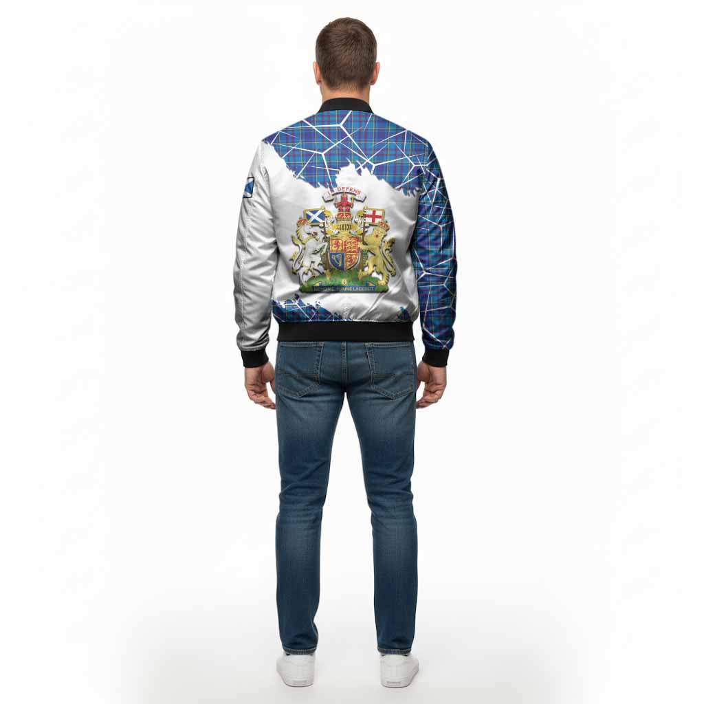 Mercer Tartan Bomber Jacket with Family Crest and Lion Rampant Grunge Style