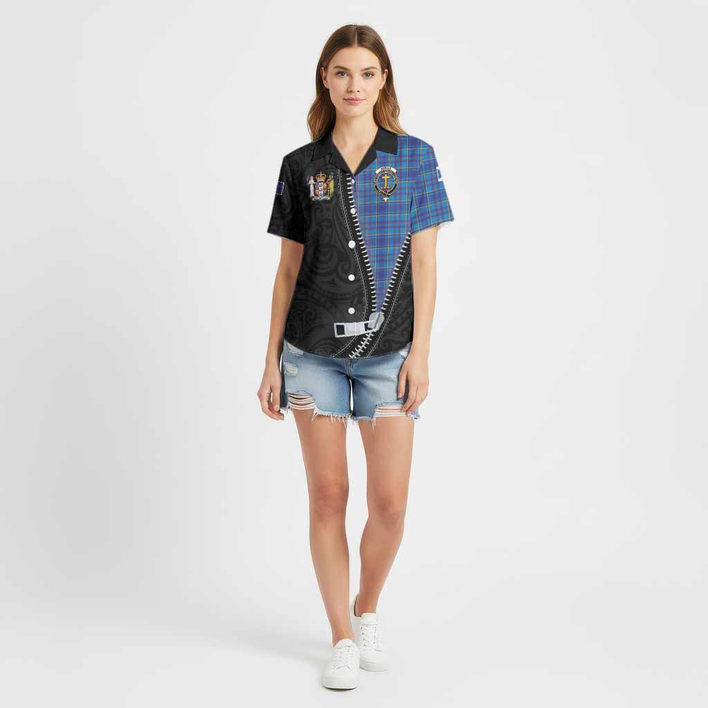 Mercer Tartan Cotton Hawaiian Shirt New Zealand Pattern Unique Zipper Stylized