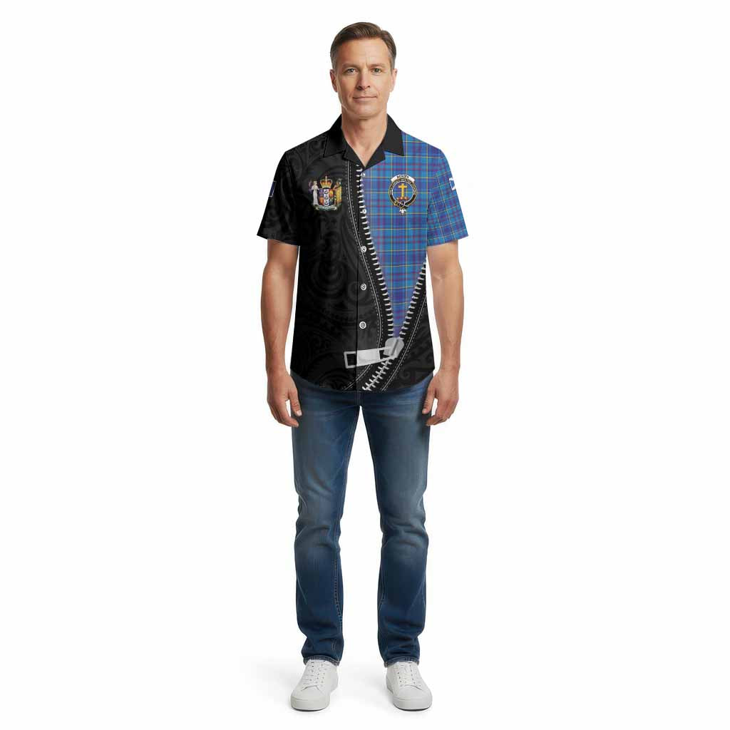 Mercer Tartan Cotton Hawaiian Shirt New Zealand Pattern Unique Zipper Stylized