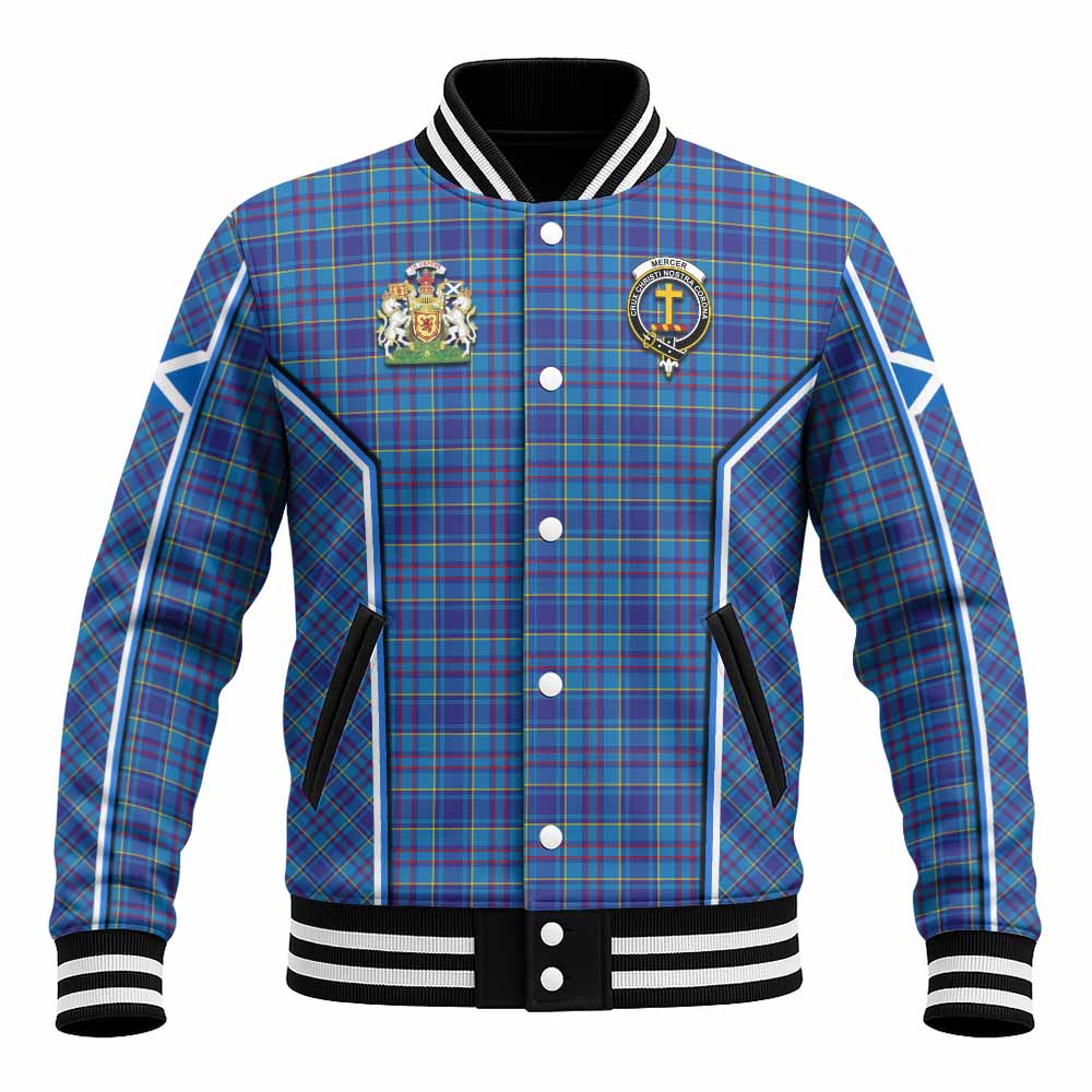 Mercer Tartan Crest Baseball Jacket Scotland Coat of Arm Flag Style - Tartan Vibes Clothing