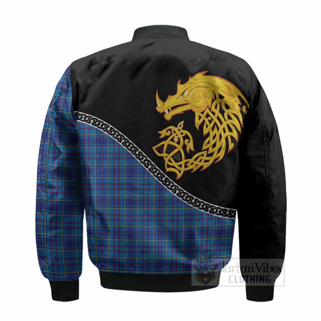Mercer Tartan Crest Bomber Jacket Legendary Dragon Knot Half Style