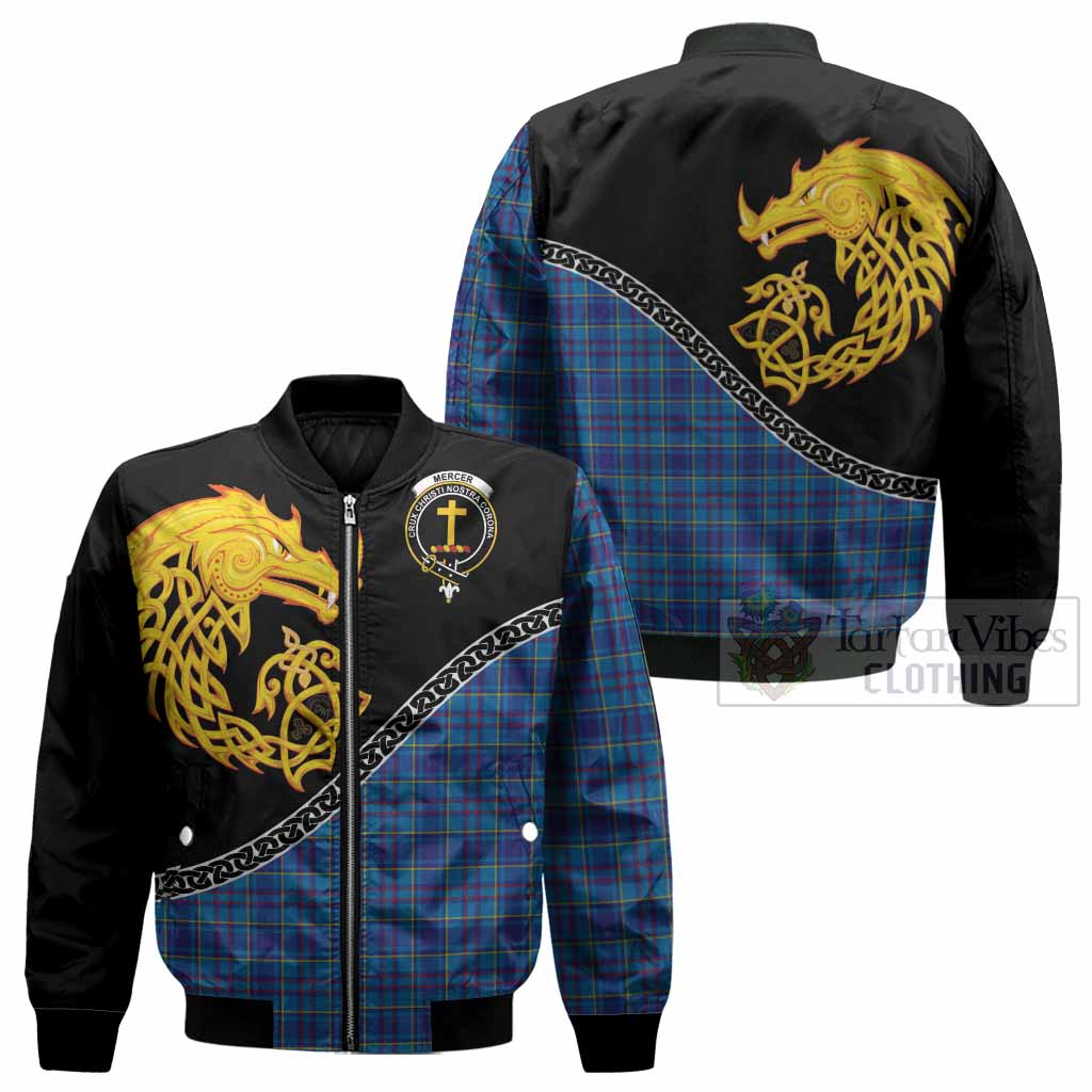 Mercer Tartan Crest Bomber Jacket Legendary Dragon Knot Half Style
