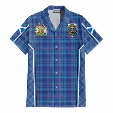 Mercer Tartan Crest Cotton Hawaiian Shirt Scotland Coat of Arm Flag Style - Tartan Vibes Clothing