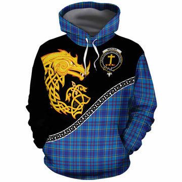 Mercer Tartan Crest Cotton Hoodie Legendary Dragon Knot Half Style