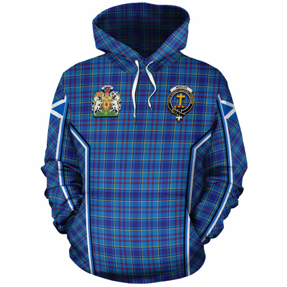 Mercer Tartan Crest Cotton Hoodie Scotland Coat of Arm Flag Style - Tartan Vibes Clothing
