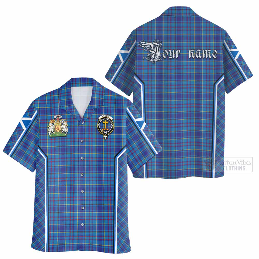 Mercer Tartan Crest Hawaiian Shirt Scotland Coat of Arm Flag Style - Tartan Vibes Clothing