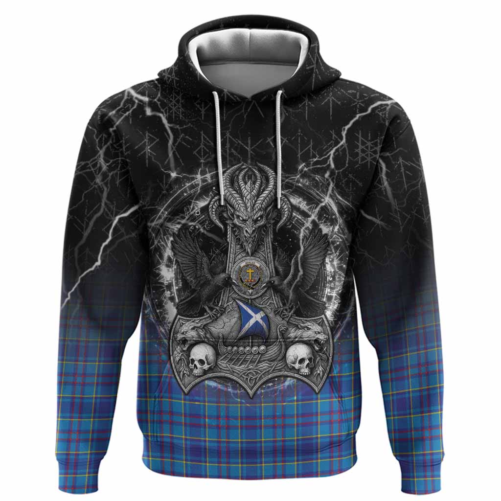 Mercer Tartan Crest Hoodie Celtic Odin's Raven Legacy