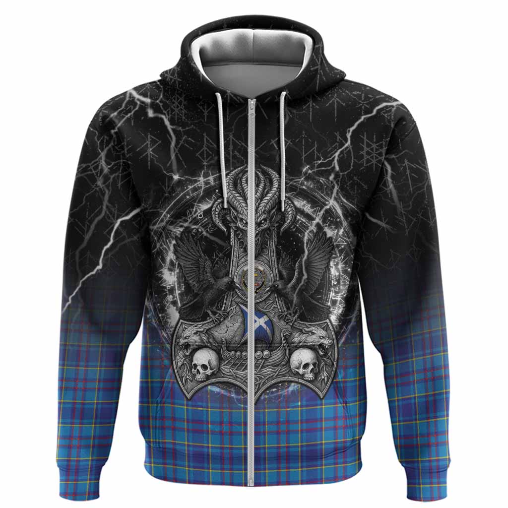 Mercer Tartan Crest Hoodie Celtic Odin's Raven Legacy