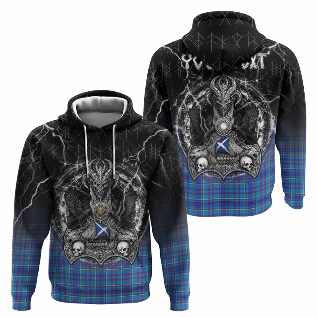 Mercer Tartan Crest Hoodie Celtic Odin's Raven Legacy