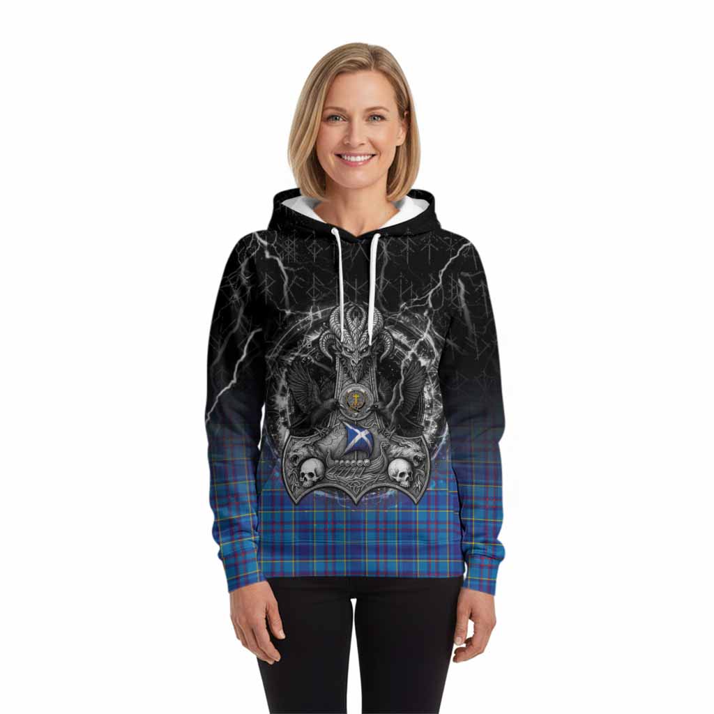 Mercer Tartan Crest Hoodie Celtic Odin's Raven Legacy