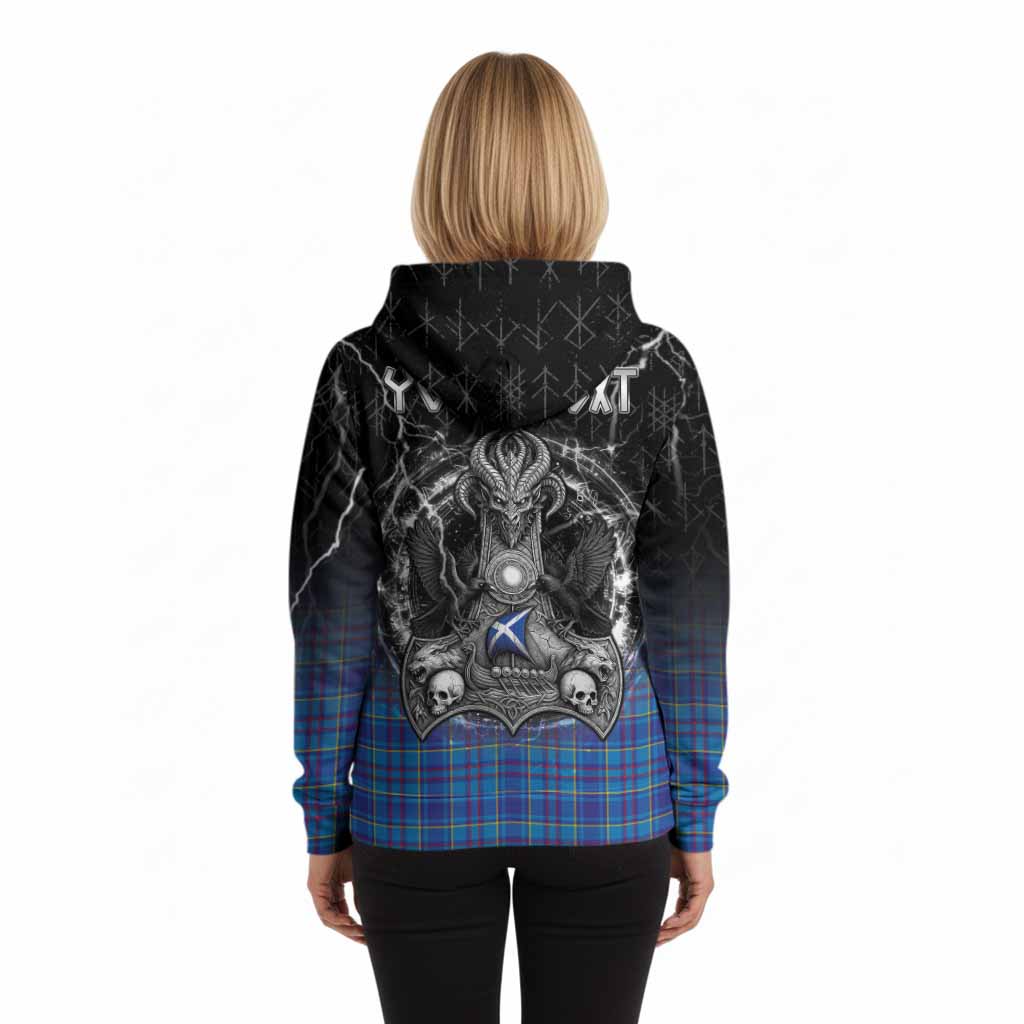 Mercer Tartan Crest Hoodie Celtic Odin's Raven Legacy