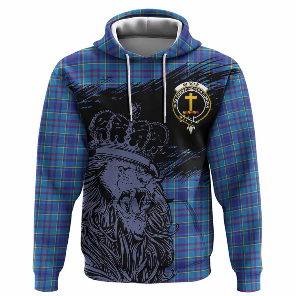 Mercer Tartan Crest Hoodie Crowned Lion Heritage Style