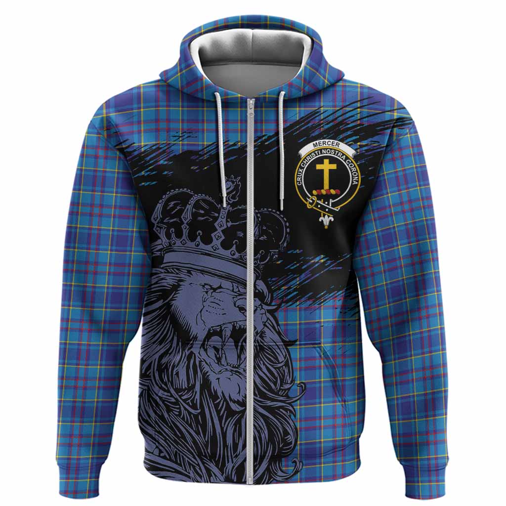 Mercer Tartan Crest Hoodie Crowned Lion Heritage Style