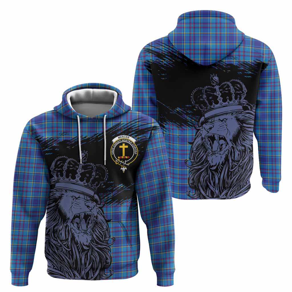 Mercer Tartan Crest Hoodie Crowned Lion Heritage Style