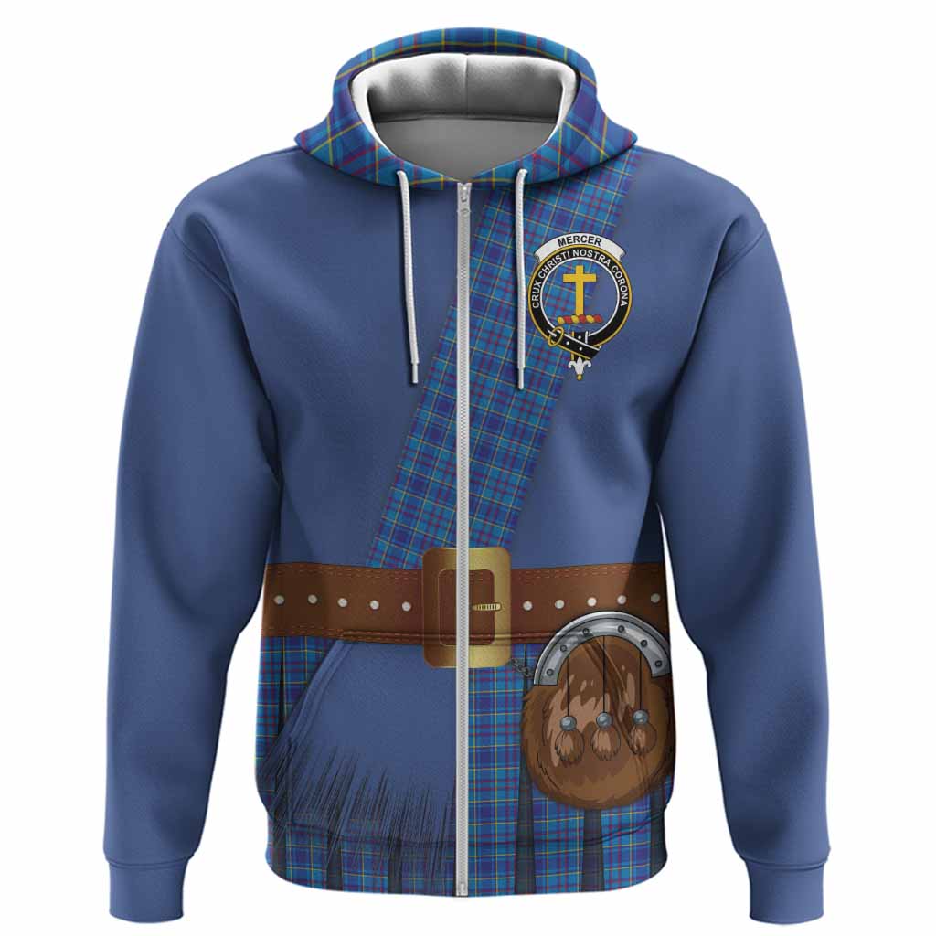 Mercer Tartan Crest Hoodie Kilt Costume Style