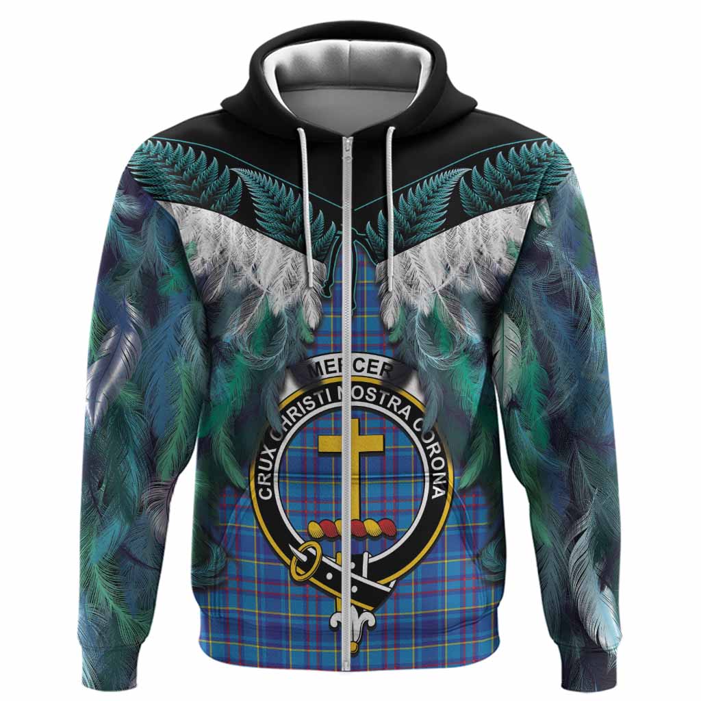 Mercer Tartan Crest Hoodie New Zealand Maori Korowai Cloak