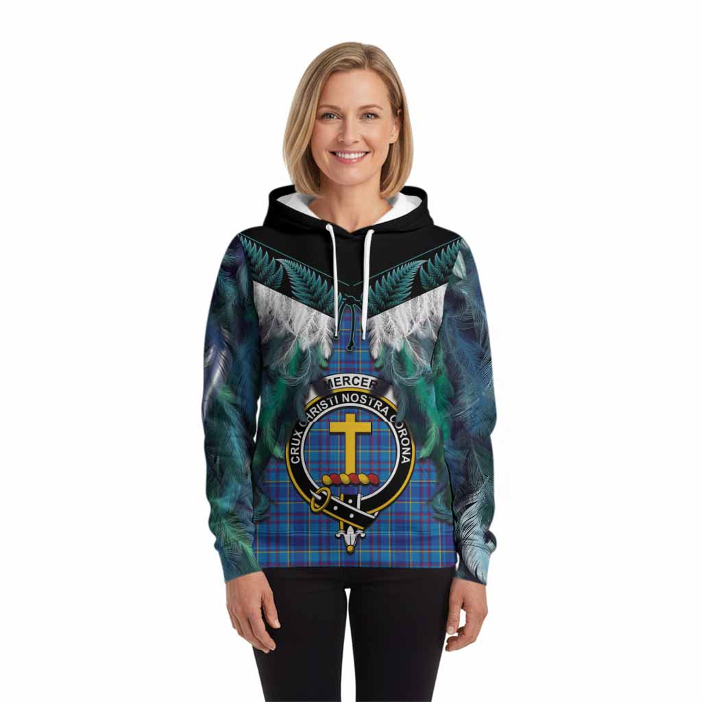 Mercer Tartan Crest Hoodie New Zealand Maori Korowai Cloak