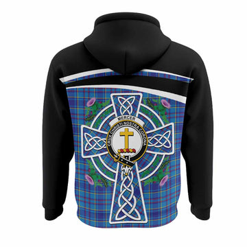 Mercer Tartan Crest Hoodie Scottish Thistle Celtic Cross Alba Gu Brath