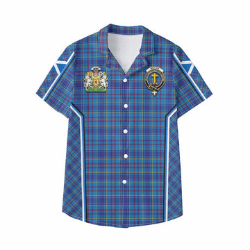 Mercer Tartan Crest Kid Hawaiian Shirt Scotland Coat of Arm Flag Style - Tartan Vibes Clothing