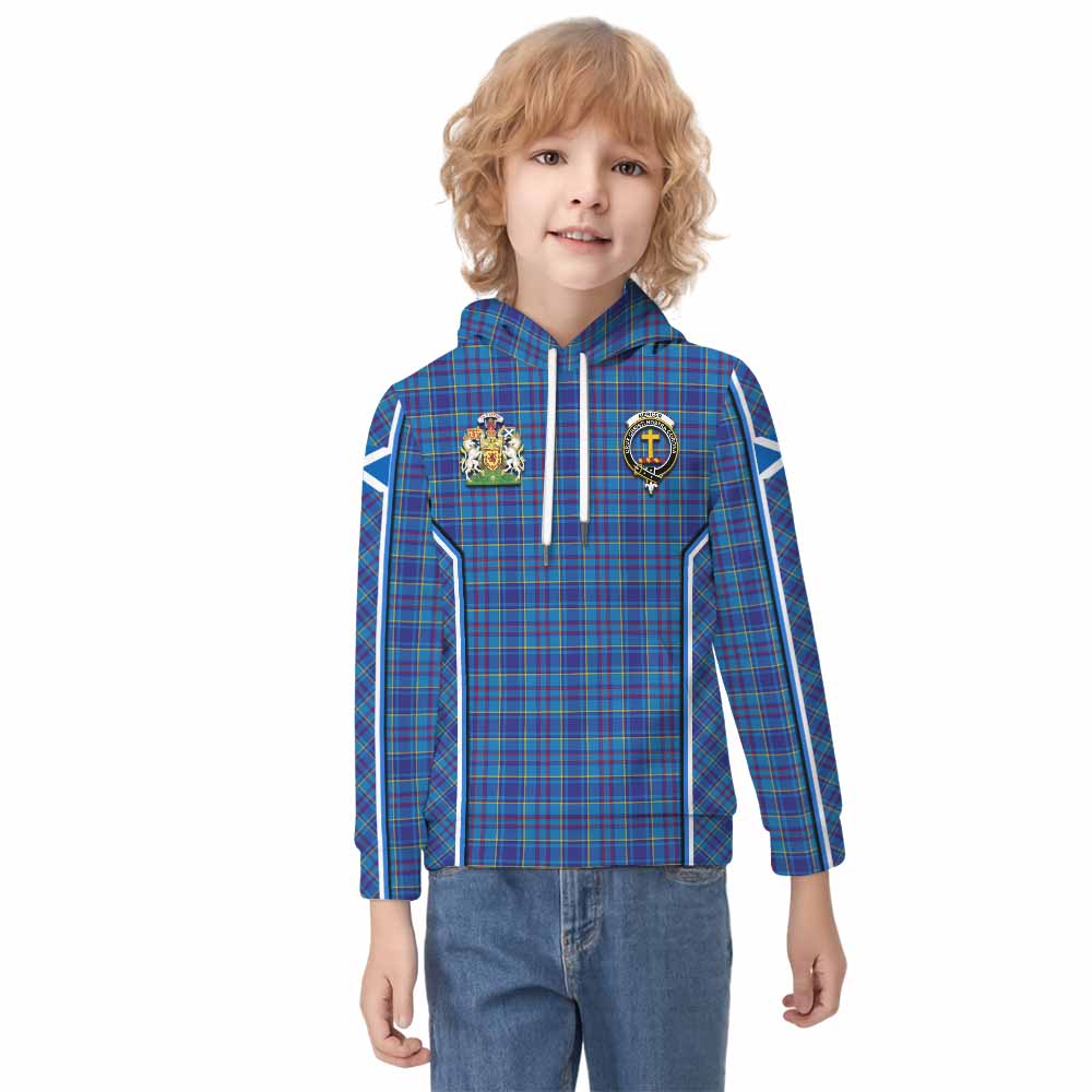 Mercer Tartan Crest Kid Hoodie Scotland Coat of Arm Flag Style - Tartan Vibes Clothing
