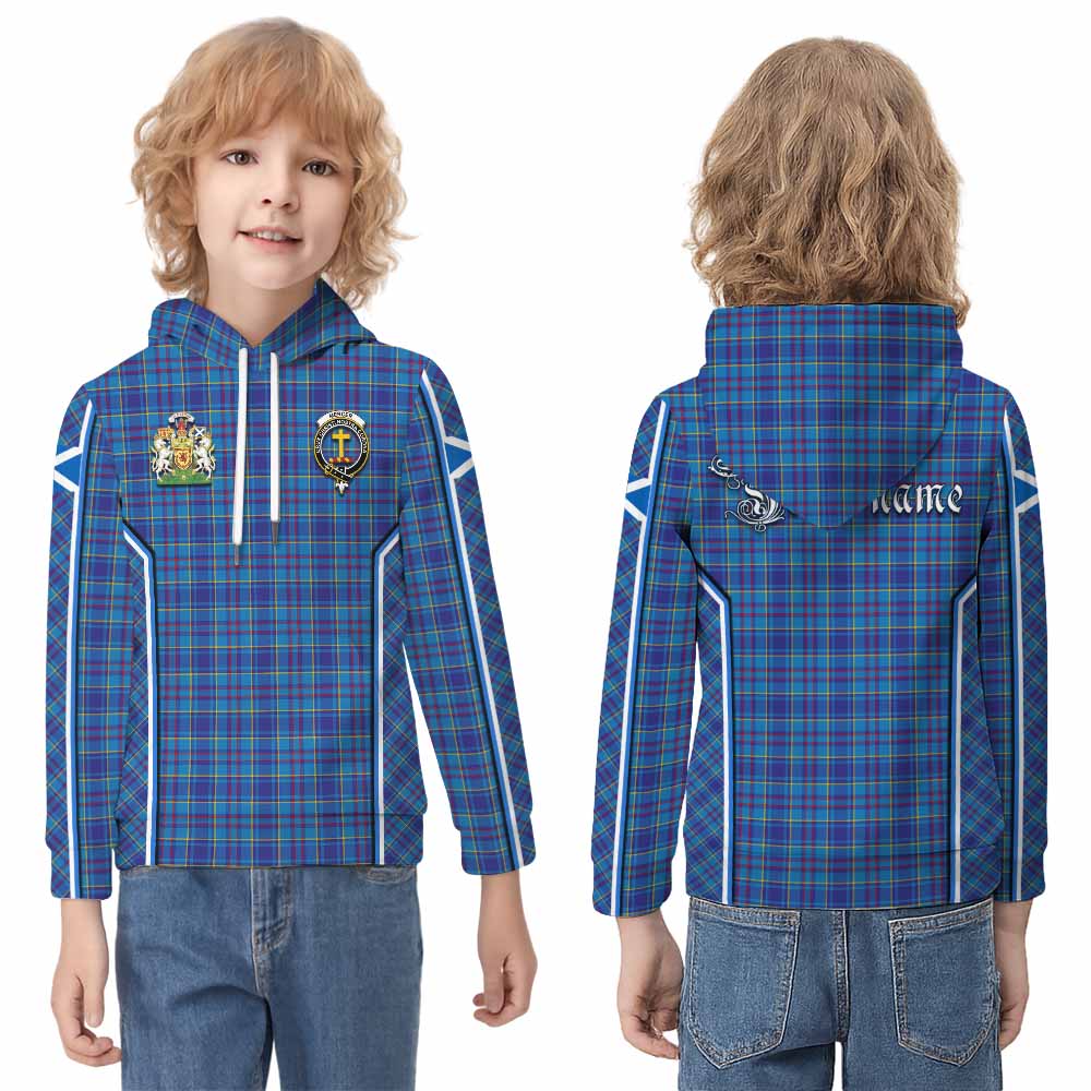 Mercer Tartan Crest Kid Hoodie Scotland Coat of Arm Flag Style - Tartan Vibes Clothing