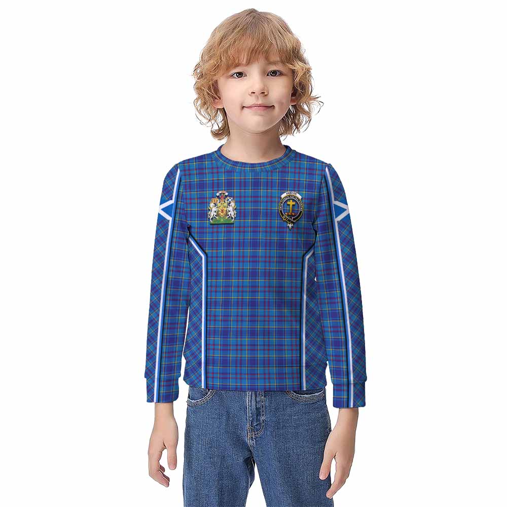 Mercer Tartan Crest Kid Knitted Sweatshirt Scotland Coat of Arm Flag Style - Tartan Vibes Clothing