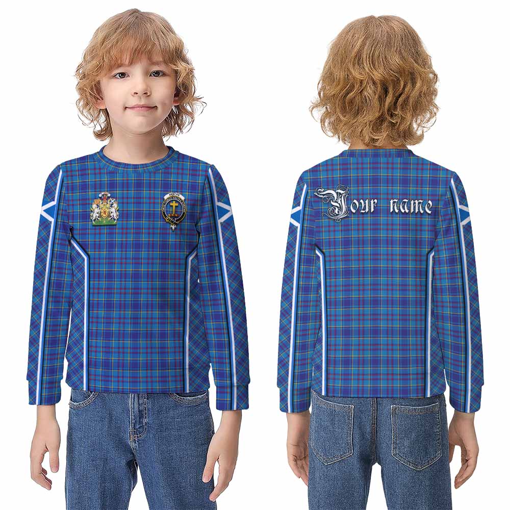 Mercer Tartan Crest Kid Knitted Sweatshirt Scotland Coat of Arm Flag Style - Tartan Vibes Clothing