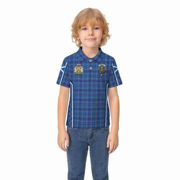 Mercer Tartan Crest Kid Polo Shirt Scotland Coat of Arm Flag Style - Tartan Vibes Clothing