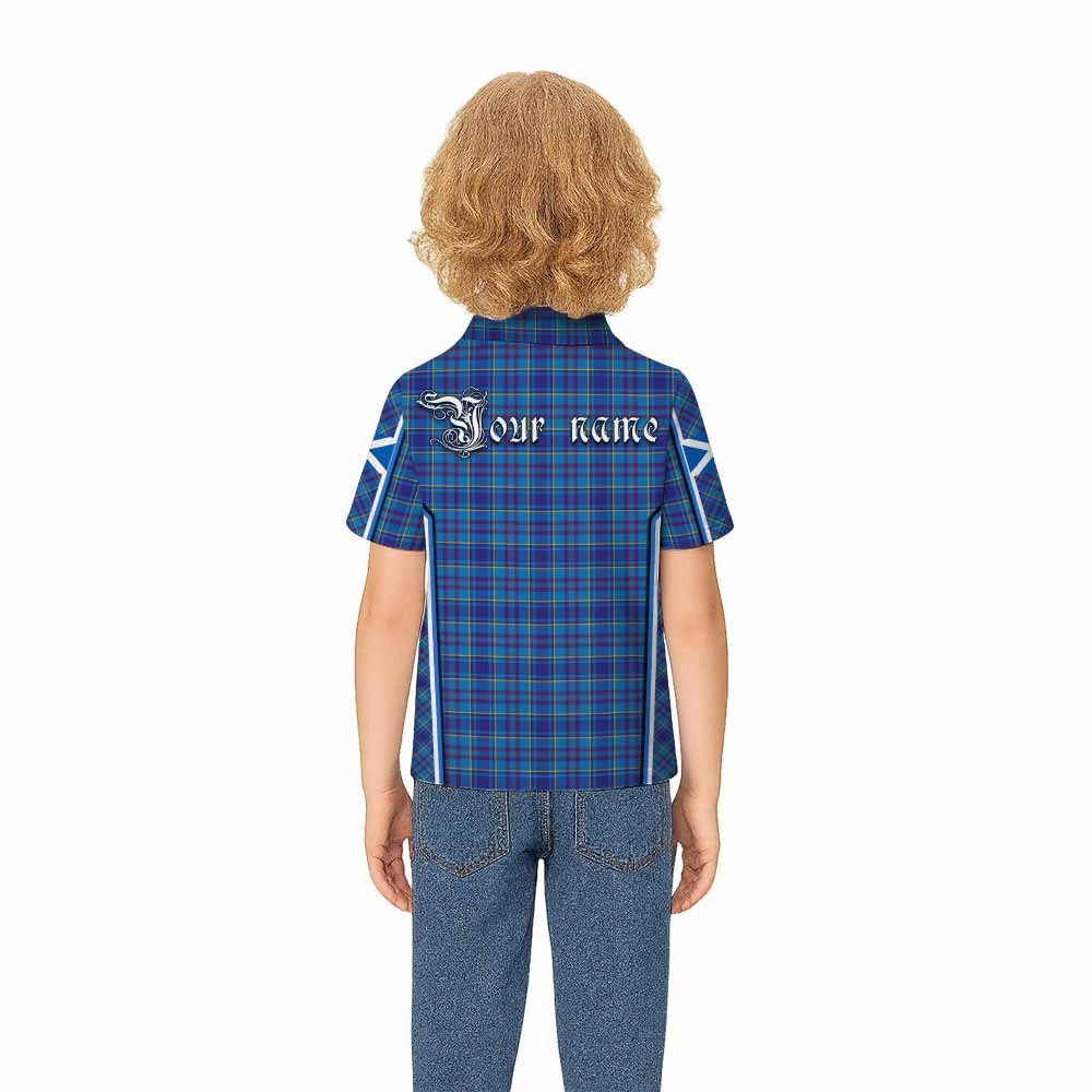 Mercer Tartan Crest Kid Polo Shirt Scotland Coat of Arm Flag Style - Tartan Vibes Clothing