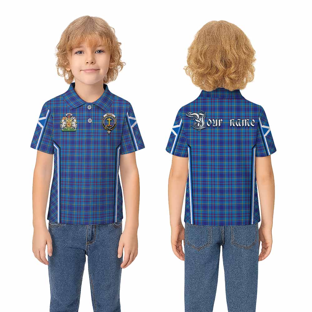 Mercer Tartan Crest Kid Polo Shirt Scotland Coat of Arm Flag Style - Tartan Vibes Clothing