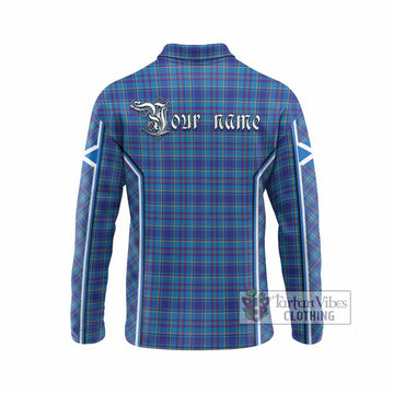 Mercer Tartan Crest Long Sleeve Polo Shirt Scotland Coat of Arm Flag Style