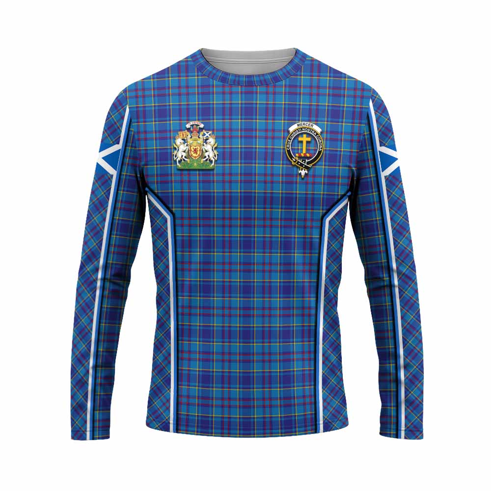 Mercer Tartan Crest Long Sleeve T-Shirt Scotland Coat of Arm Flag Style - Tartan Vibes Clothing