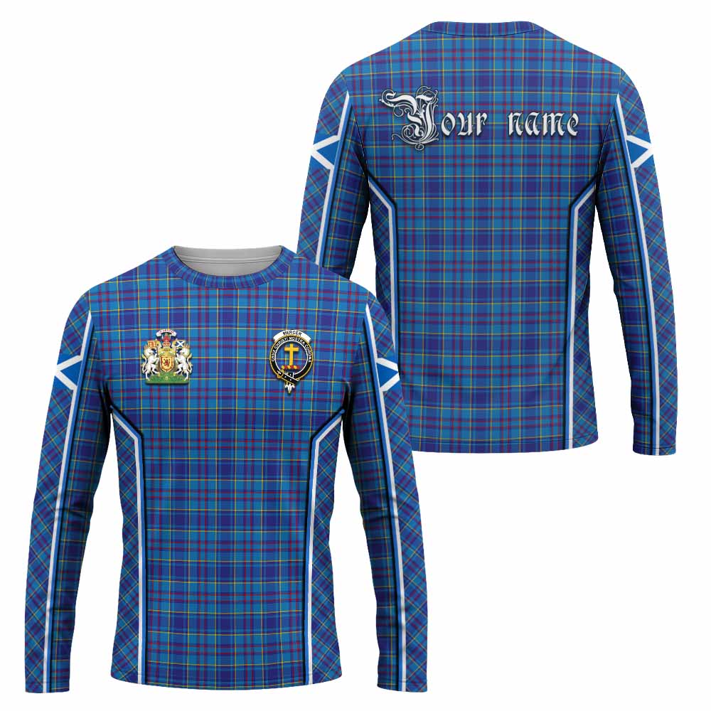 Mercer Tartan Crest Long Sleeve T-Shirt Scotland Coat of Arm Flag Style - Tartan Vibes Clothing