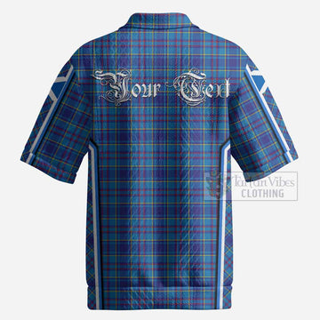 Mercer Tartan Crest Men’s Polo Sweater Top Scotland Coat of Arm Flag Style